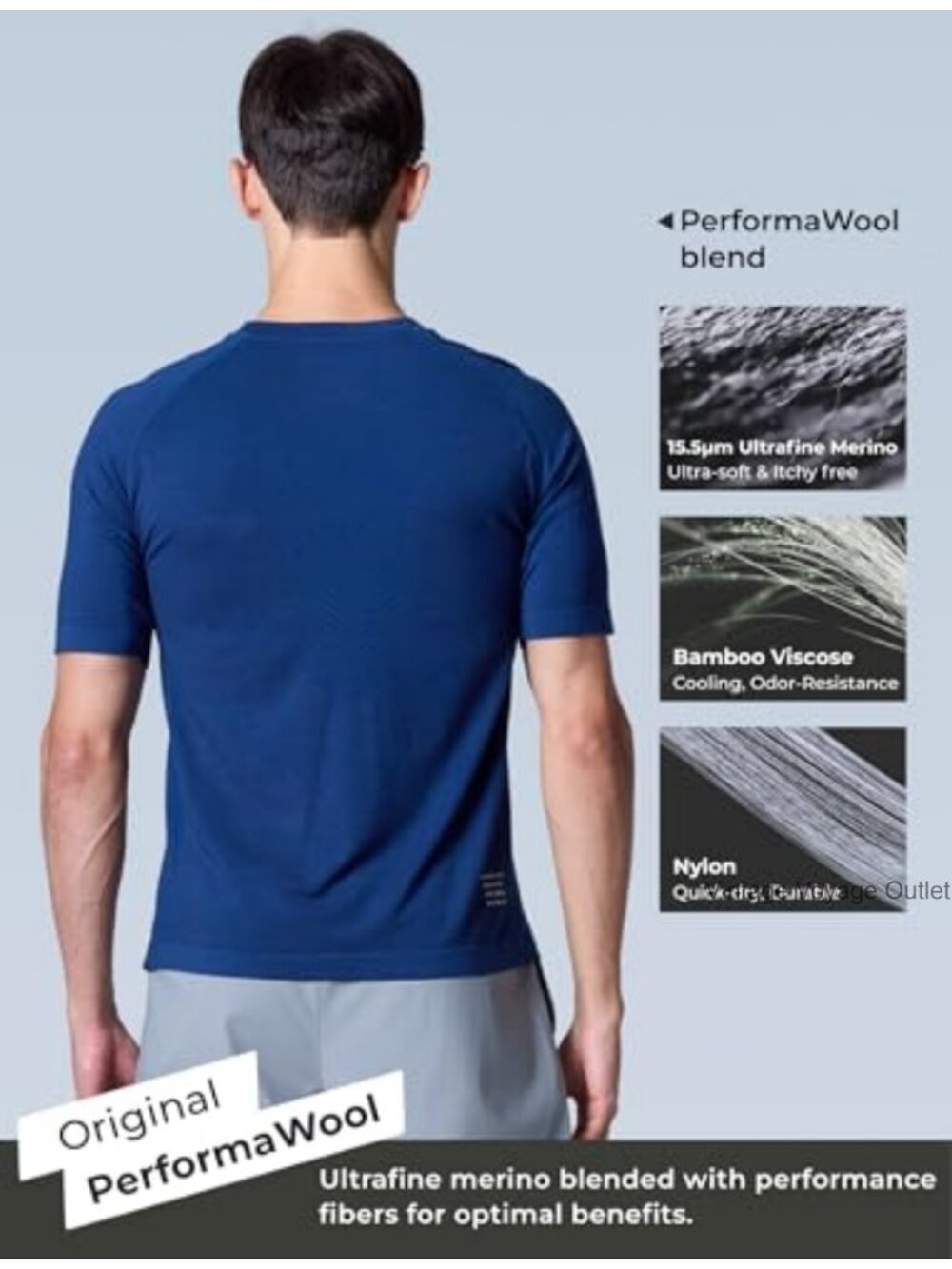 Ultrafine Merino Wool Blend T-Shirt - Lightweight Breathable Odor Resistant - Picture 2 of 6
